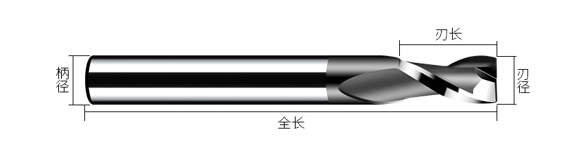 2刃黑色铣刀