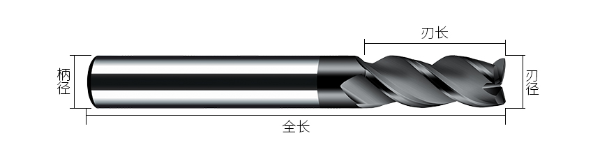 3刃黑色铣刀